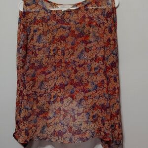 BCBG women's multi color floral top